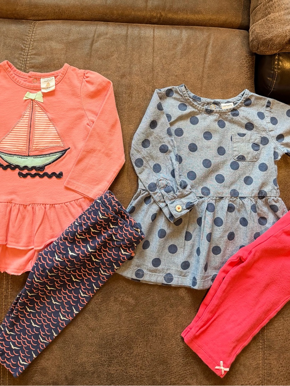 Two Long Sleeve Tops & Pants Size 12 Months